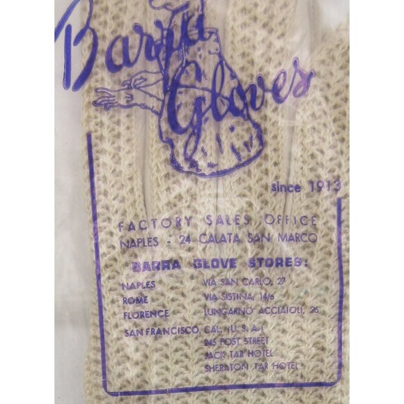 Vintage Barra Italy Crochet Leather Driving Gloves w/ Bag Size 7 Made in Italy - Picture 2 of 10